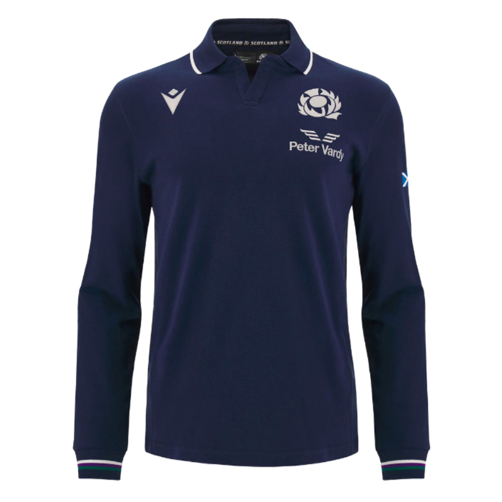 2023-2024 Scotland Home Long Sleeve Cotton Rugby Shirt_0