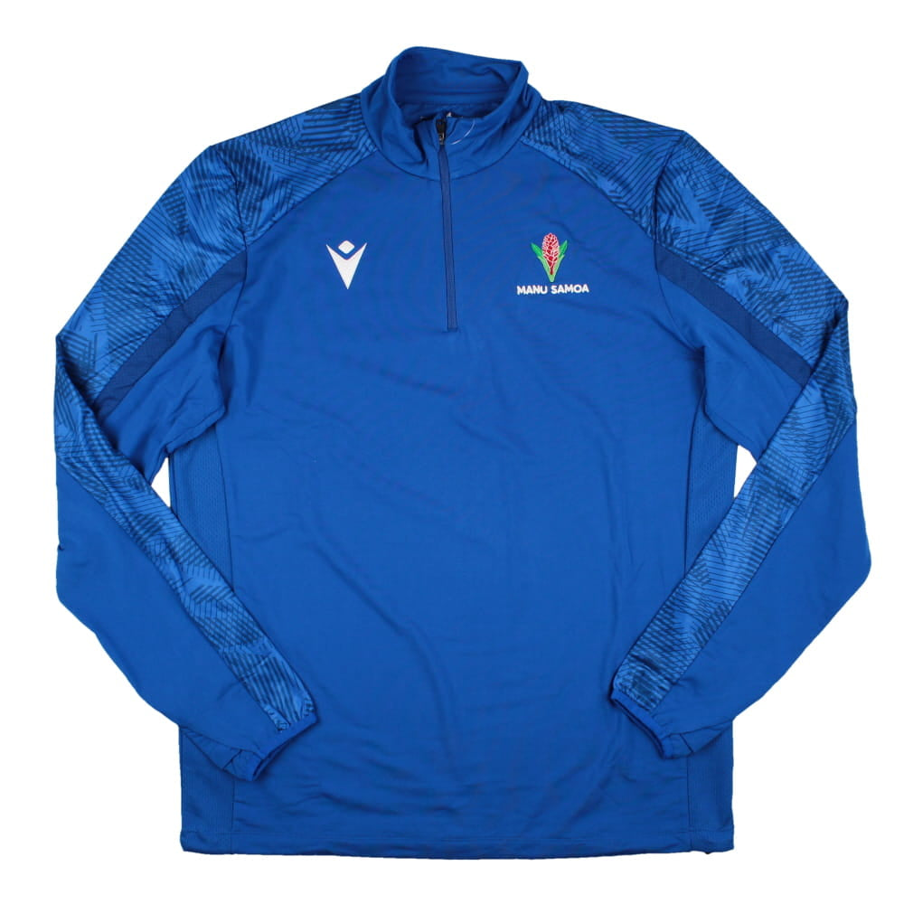 2023-2024 Samoa Rugby Training Performance Fleece Half Zip (Royal)_0