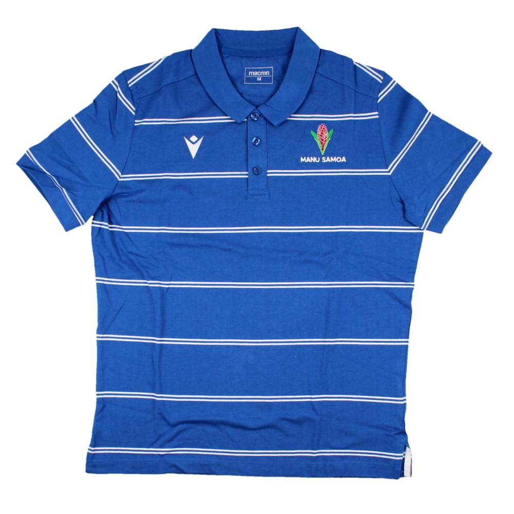 2023-2024 Samoa Rugby Travel Player Cotton Polo Shirt (Royal)_0