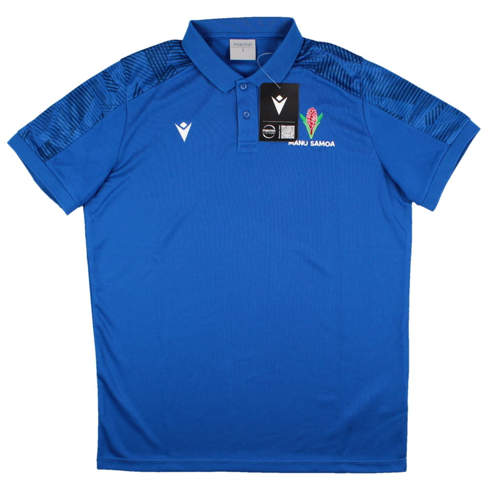 2023-2024 Samoa Rugby Travel Player Poly Polo Shirt (Royal)_0