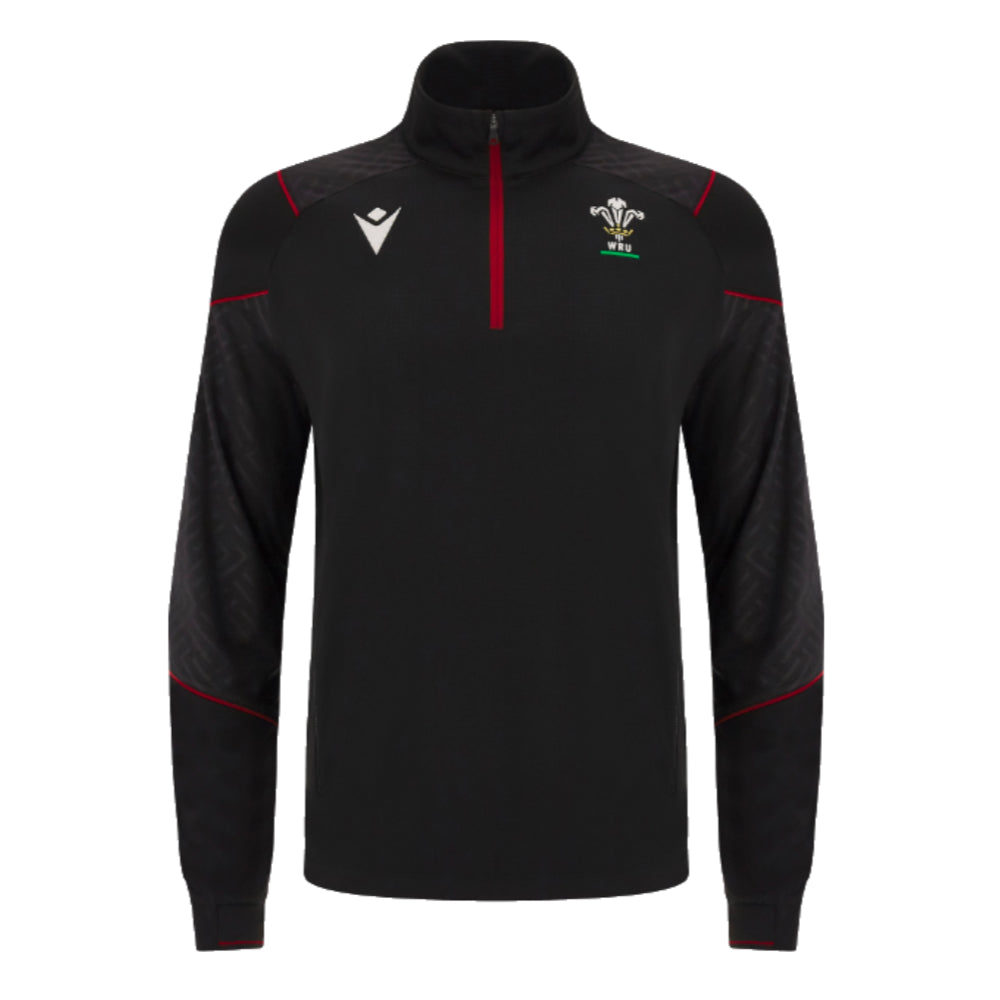 2023-2024 Wales Rugby WRU Half Zip Fleece (Black)_0