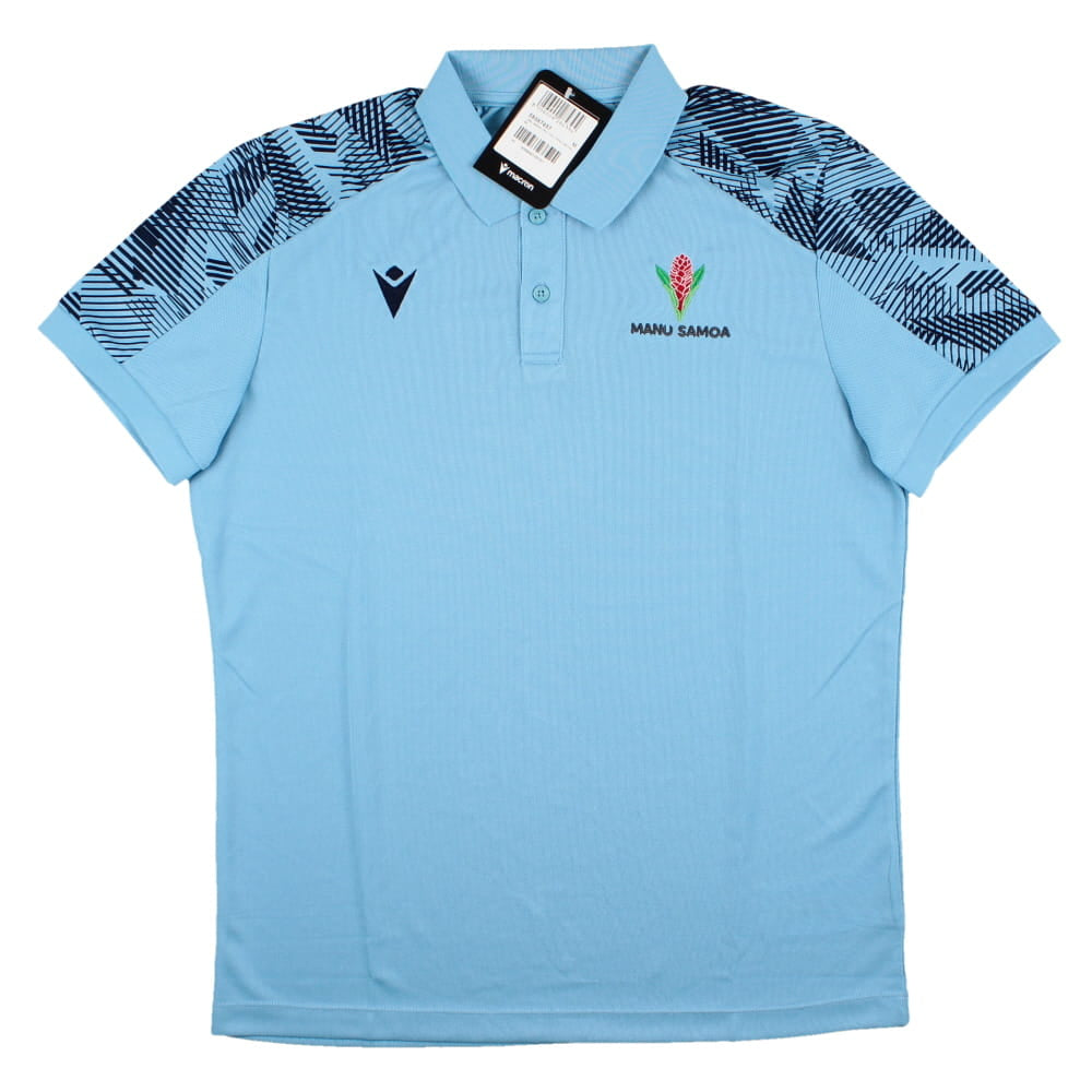 2023-2024 Samoa Rugby Travel Player Poly Polo Shirt (Sky)_0