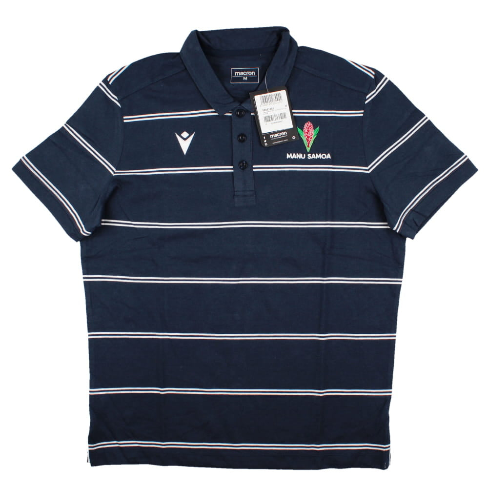 2023-2024 Samoa Rugby Travel Player Cotton Polo Shirt (Navy)_0