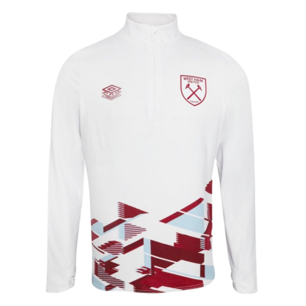 2023-2024 West Ham Warm Up Midlayer Top (White)_0