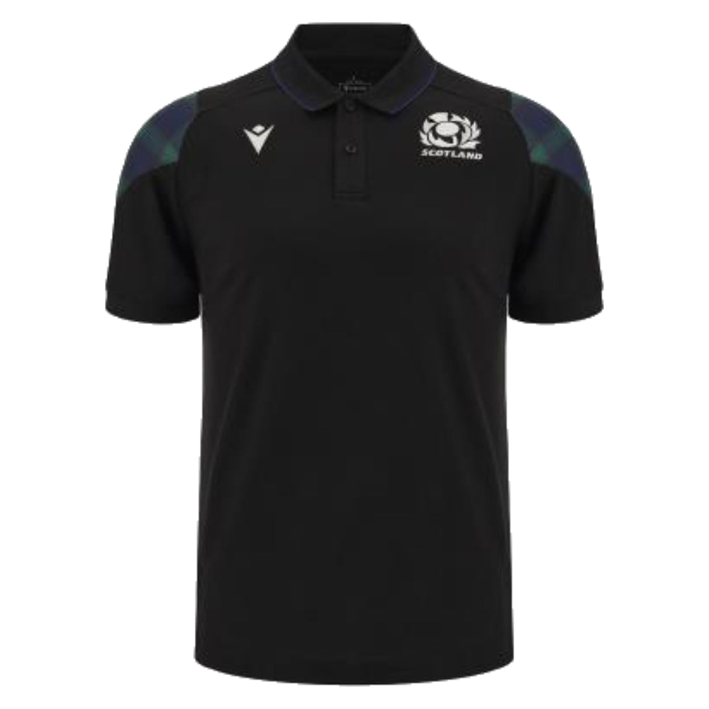 2023-2024 Scotland Rugby Travel Poly Polo Shirt (Black)_0