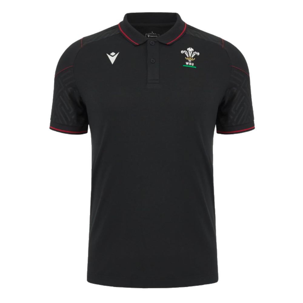 2023-2024 Wales Rugby Travel Polo Shirt (Black)_0