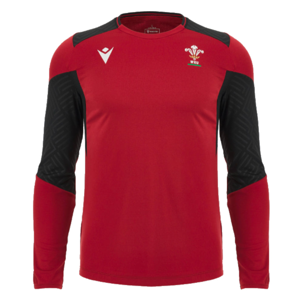 2023-2024 Wales Rugby Long Sleeve Training Tee (Red)_0