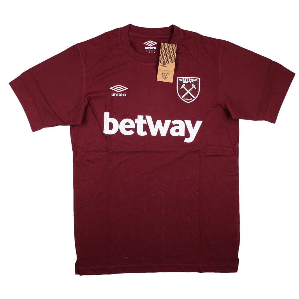 2023-2024 West Ham Leisure Tee (Tawny Port)_0