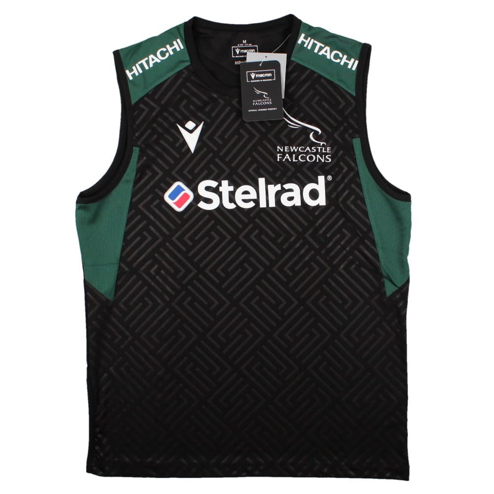 2023-2024 Newcastle Falcons Sleeveless Rugby Tee (Black)_0