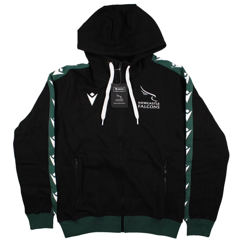 2023-2024 Newcastle Falcons Rugby Travel Player Hoody Full Zip (Black)_0