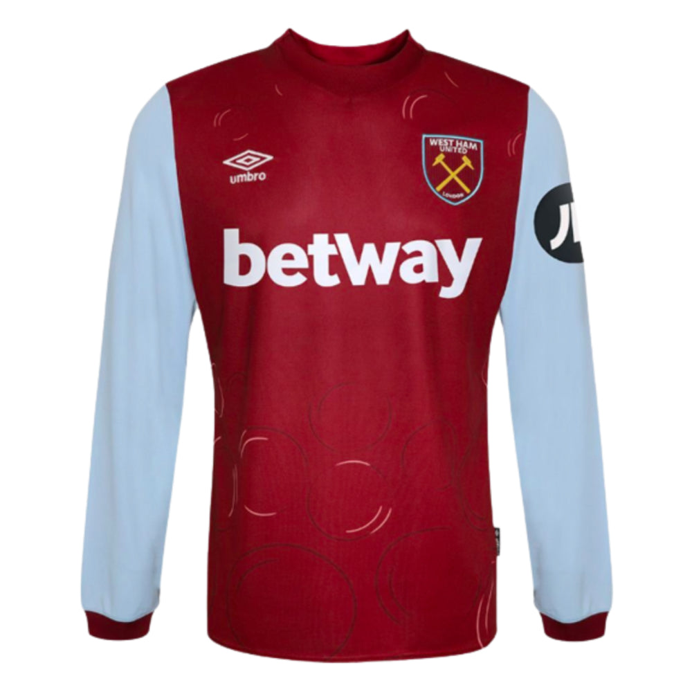 2023-2024 West Ham Long Sleeve Home Shirt_0