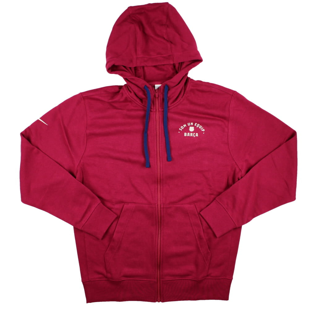 2023-2024 Barcelona Full-Zip French Terry Hoodie (Noble Red)_0