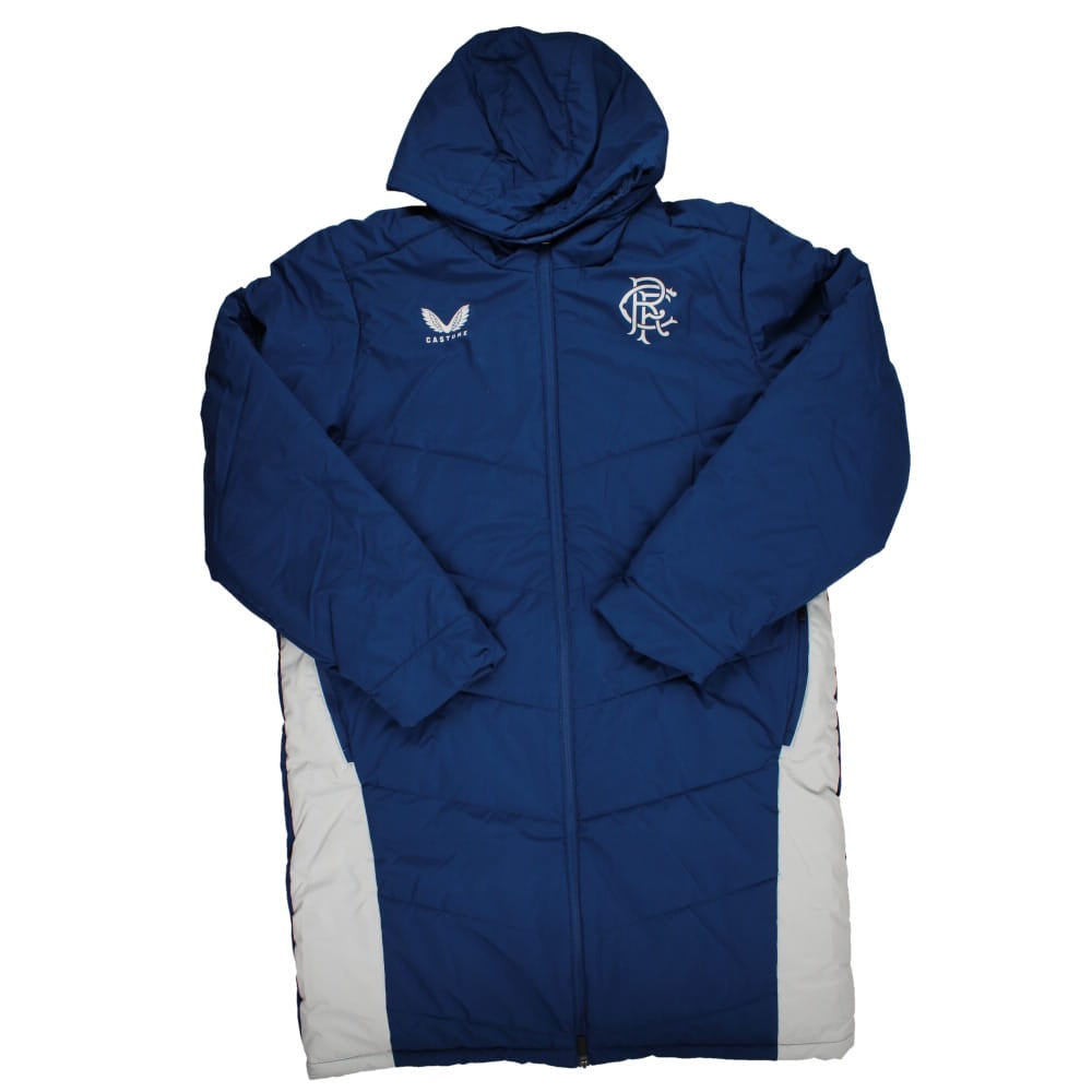 2023-2024 Rangers Coaches Long Match Day Bench Jacket (Blue)_0