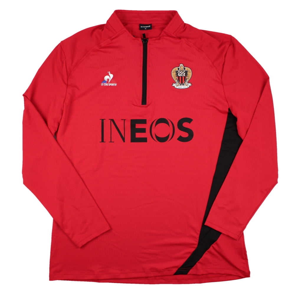 2023-2024 OGC Nice 1/4 Zip Training Top (Red)_0