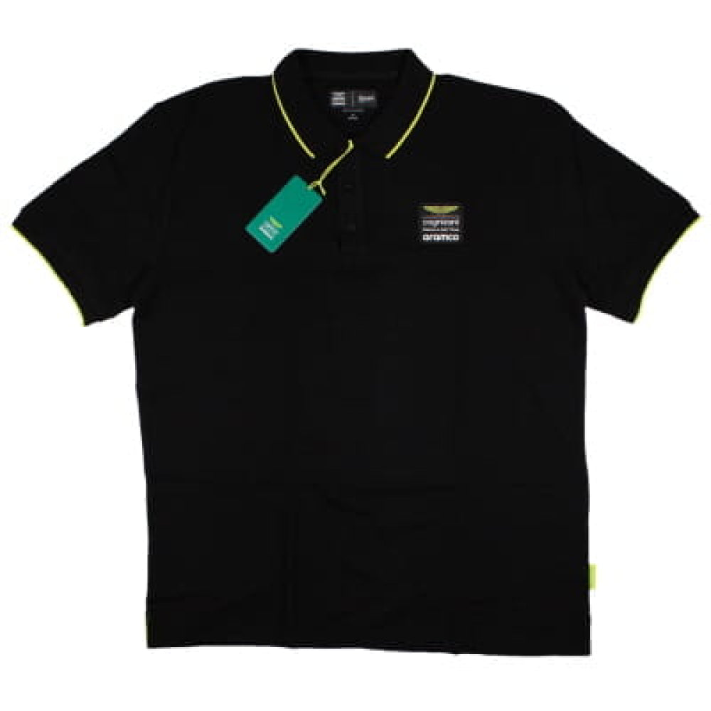 2023 Aston Martin FOfficial Lifestyle Polo Shirt - Black_0