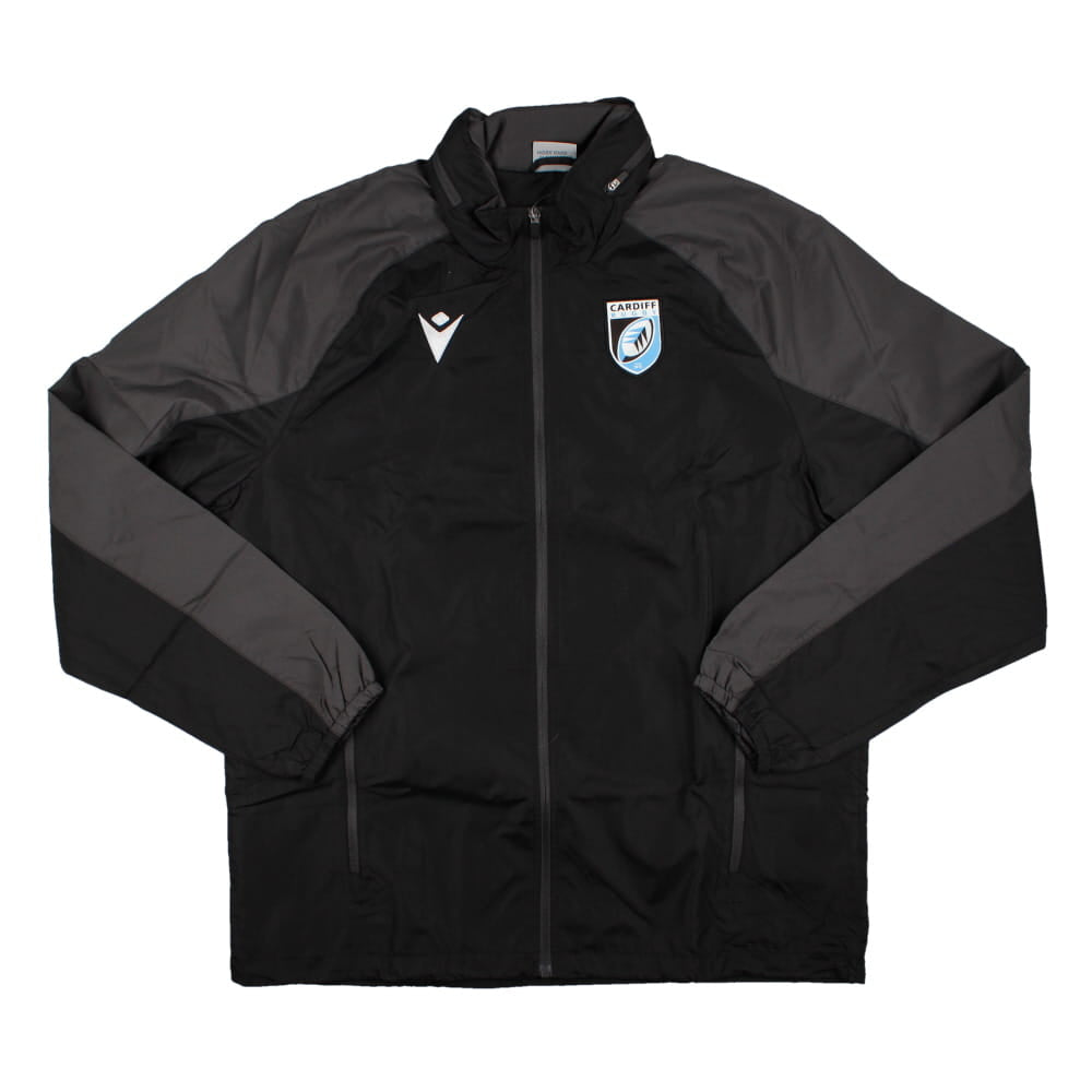 2023-2024 Cardiff Blues Rugby Full Zip Waterproof Jacket (Black)_0