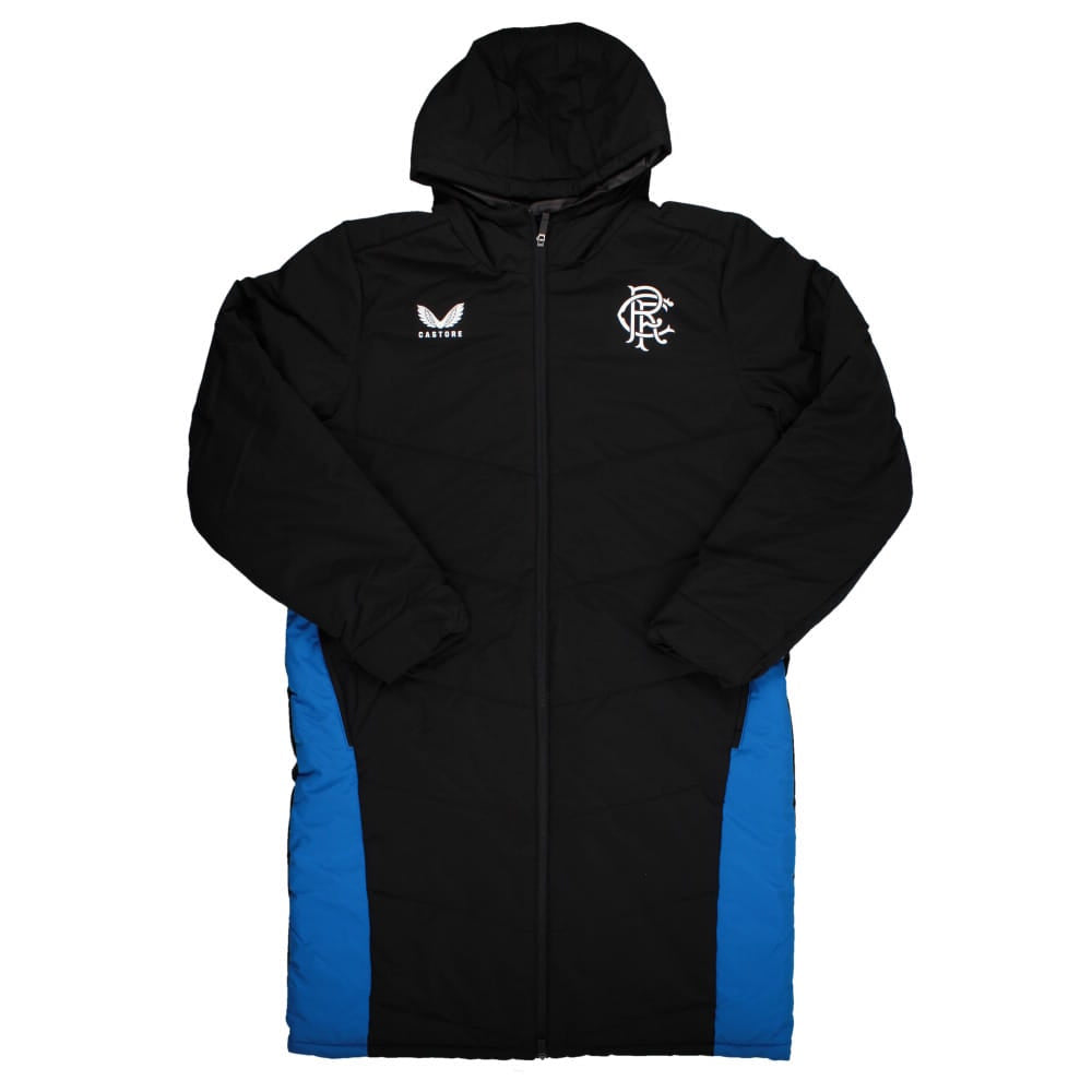 2023-2024 Rangers Players Long Match Day Bench Jacket (Black)_0