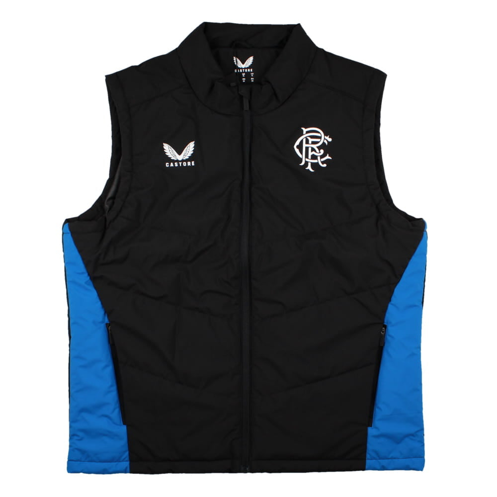 2023-2024 Rangers Players Match Day Bench Gilet (Black)_0