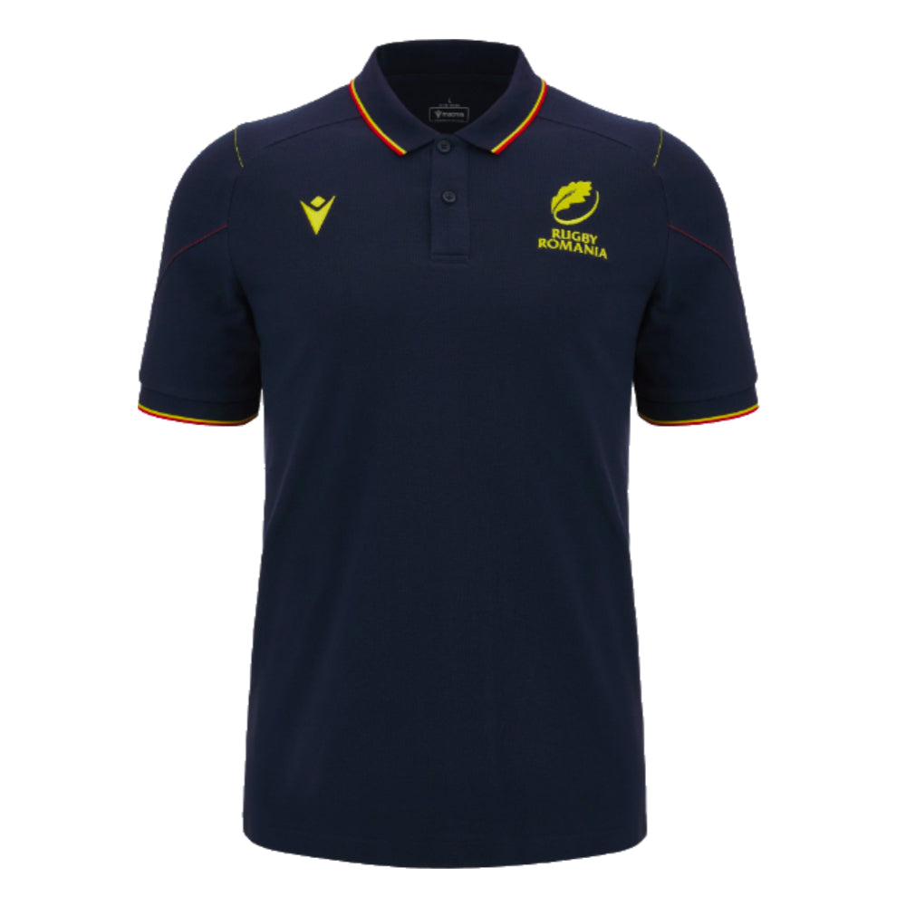 2023-2024 Romania Rugby Cottonpoly Polo Shirt (Navy)_0