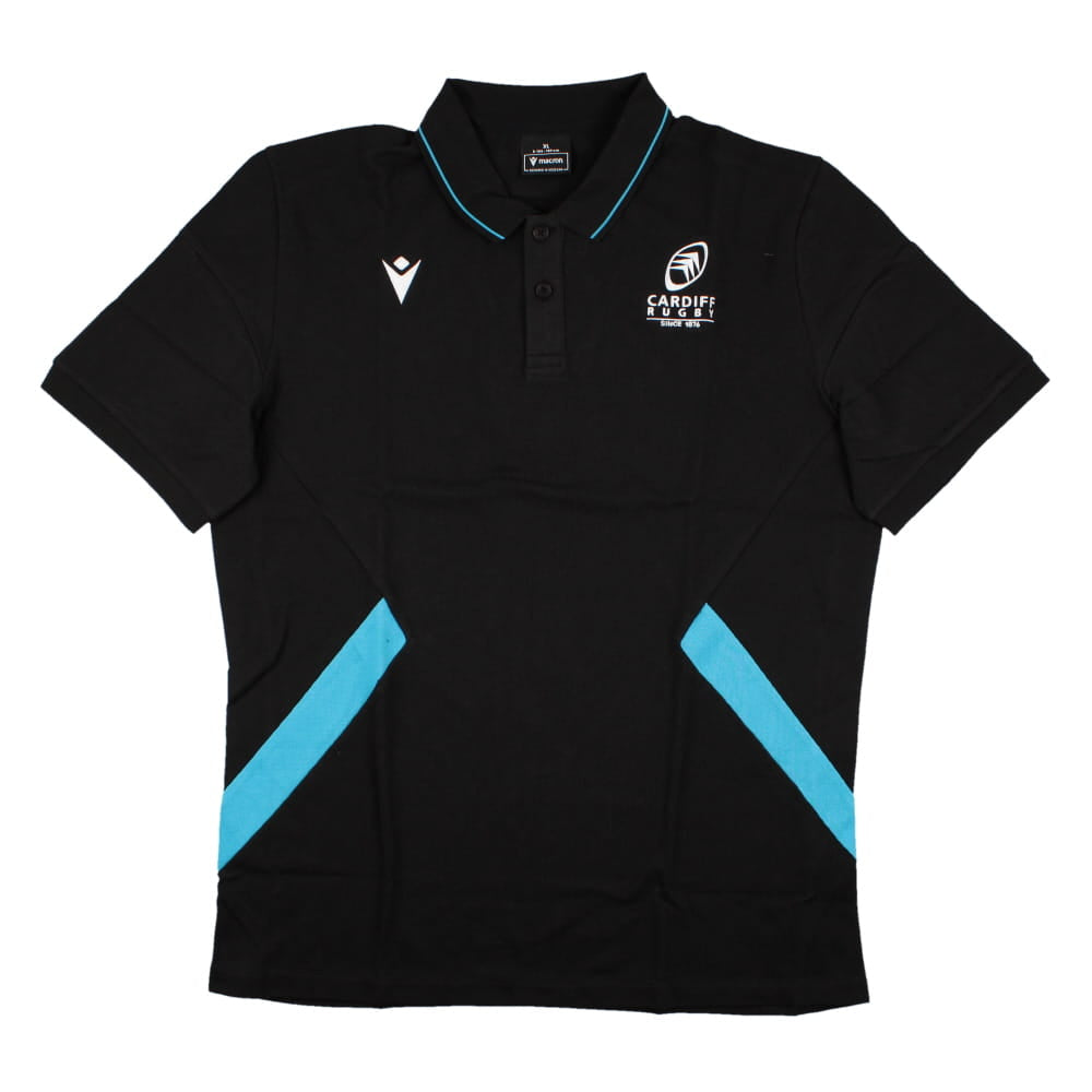 2023-2024 Cardiff Blues Rugby Piquet Polo Shirt (Black)_0