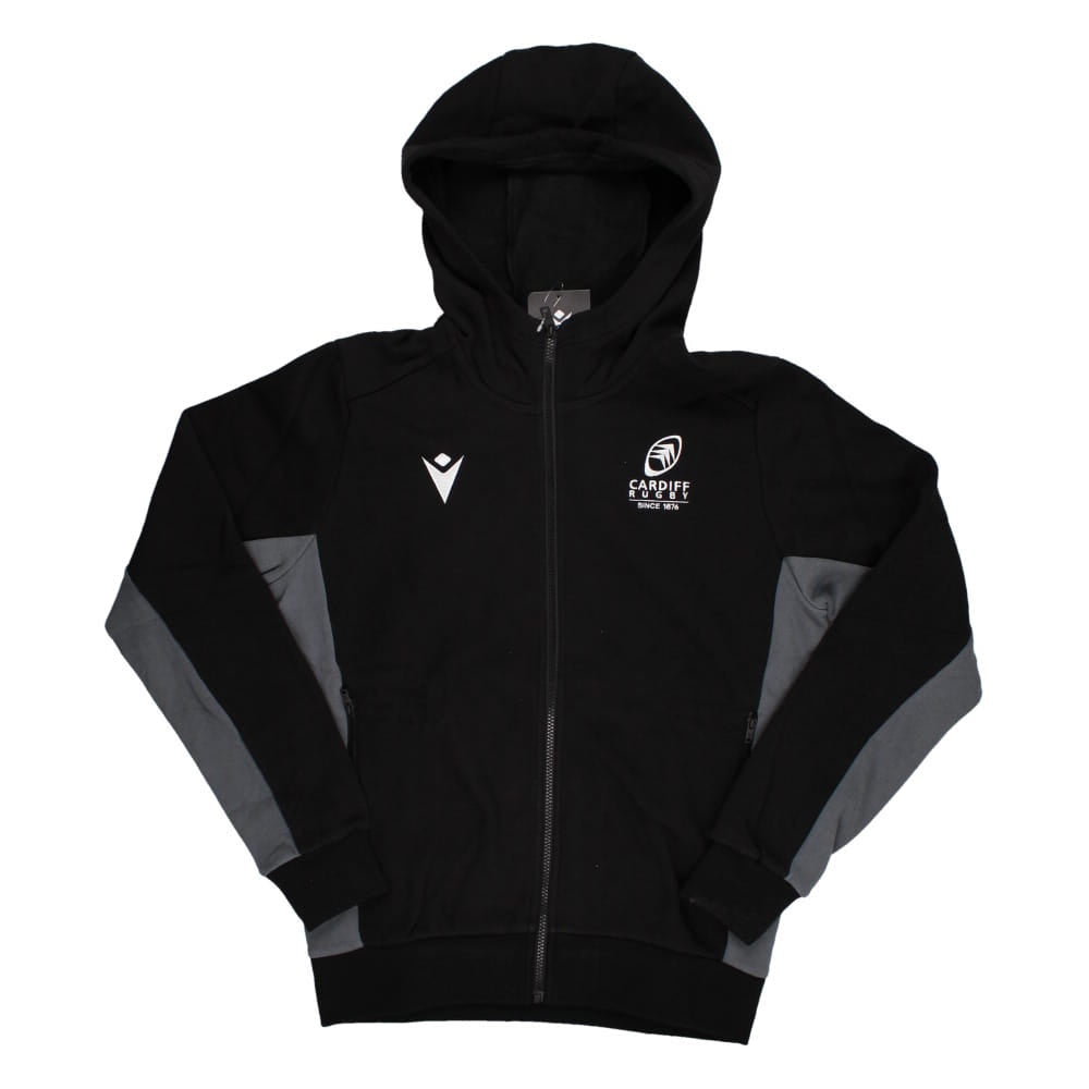 2023-2024 Cardiff Blues Rugby Full Zip Travel Hoody (Black)_0