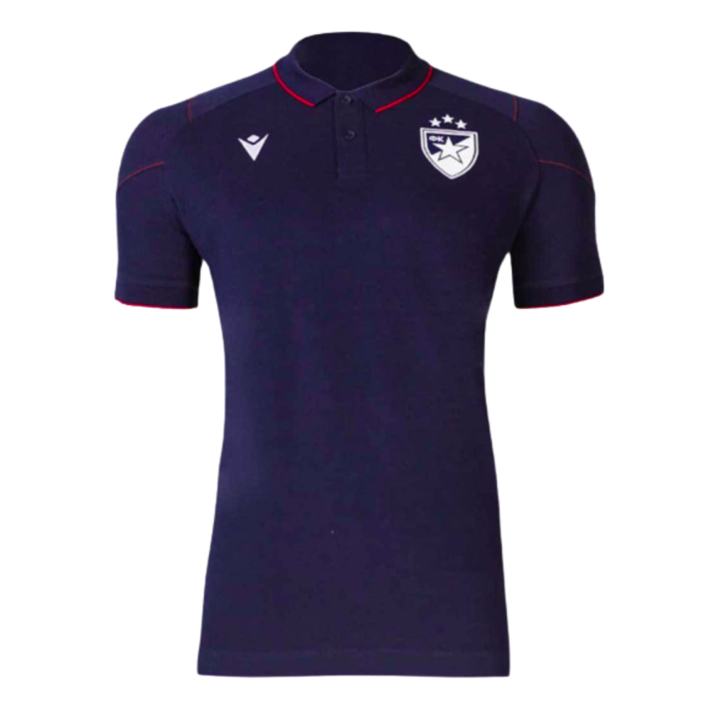 2023-2024 Red Star Belgrade Travel Player Polo Shirt (Navy)_0