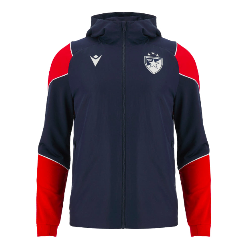 2023-2024 Red Star Belgrade Hooded Anthem Jacket (Navy)_0