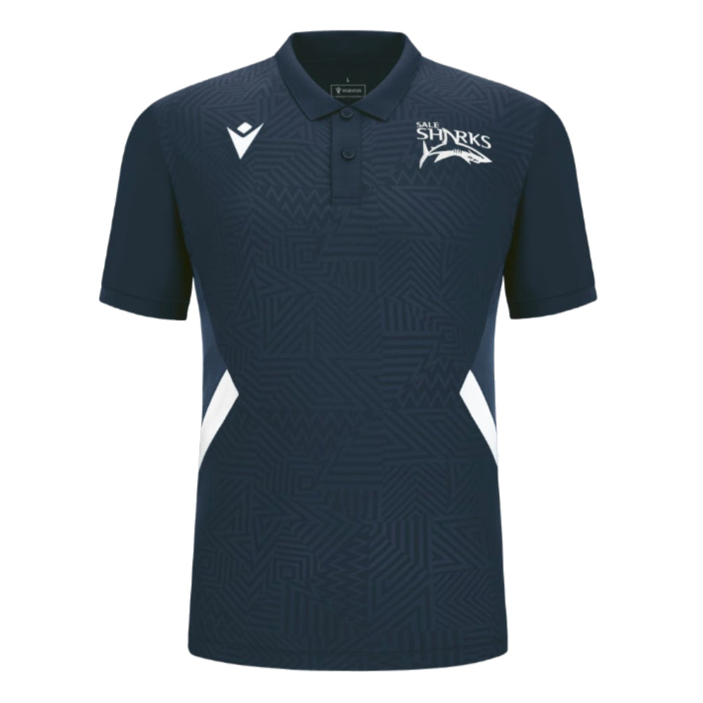 2023-2024 Sale Sharks Travel Player Poly Polo (Navy)_0