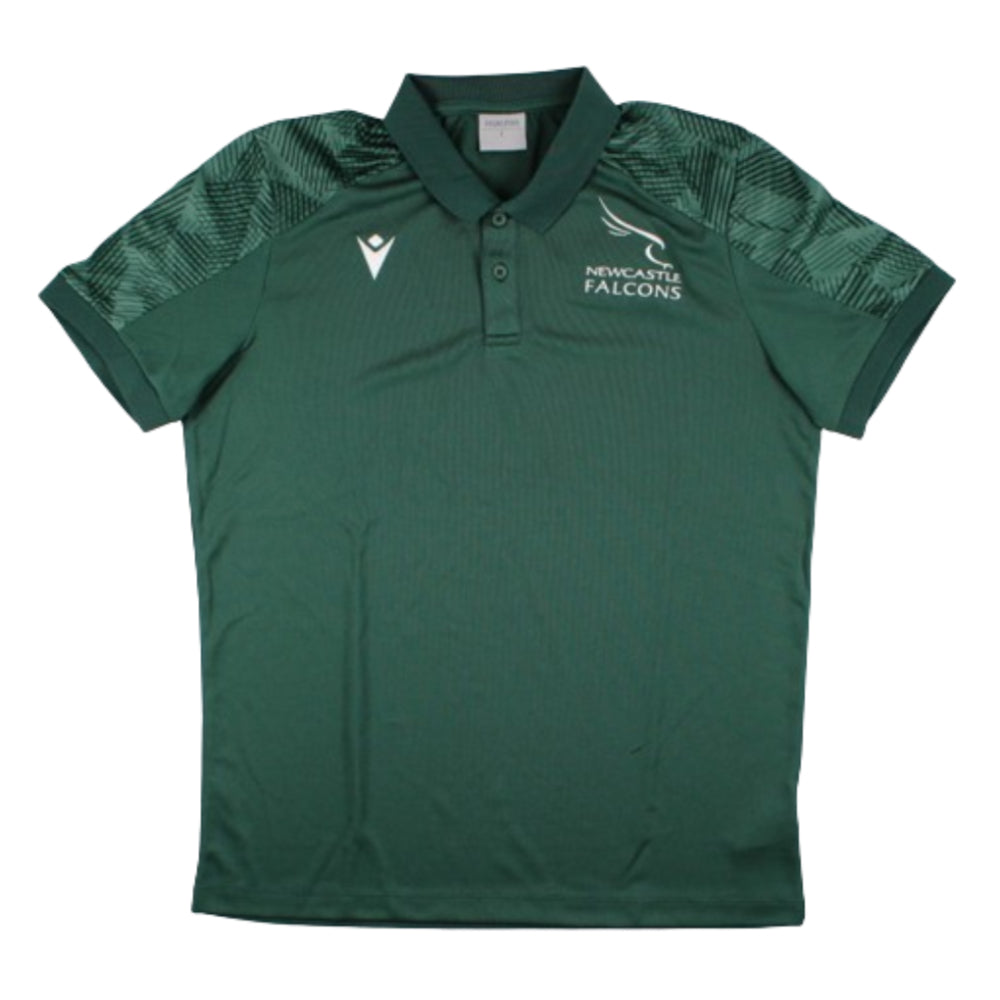 2023-2024 Newcastle Falcons Travel Player Poly Polo Shirt (Green)_0