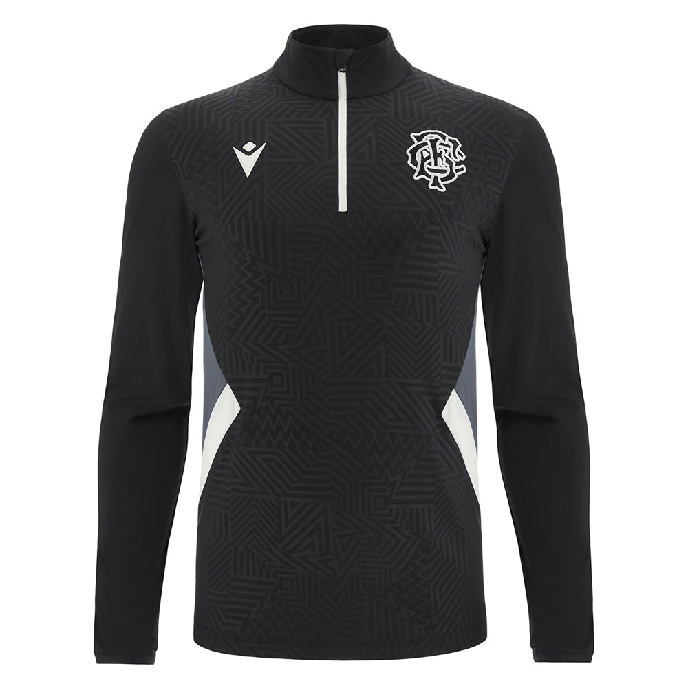 2023-2024 Barbarians Training Player Half Zip Top (Black-White)_0