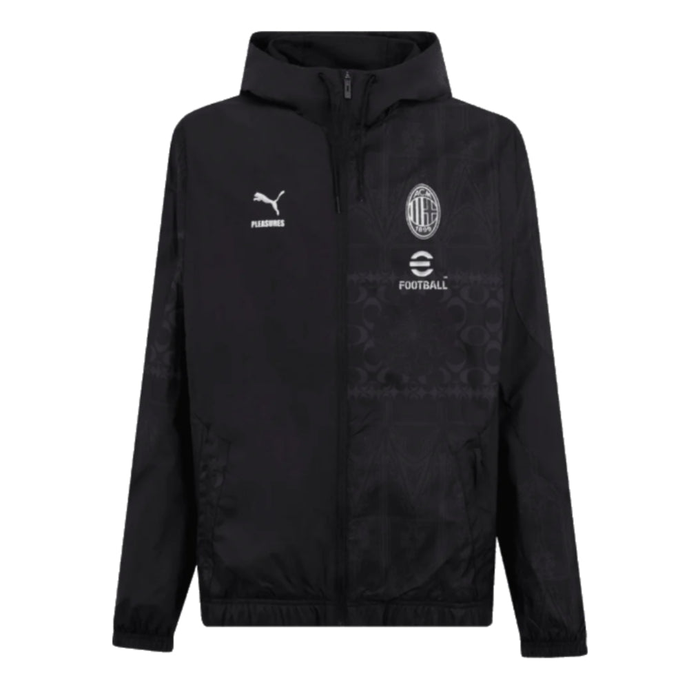 2023-2024 AC Milan x PLEASURES Prematch Jacket (Black)_0