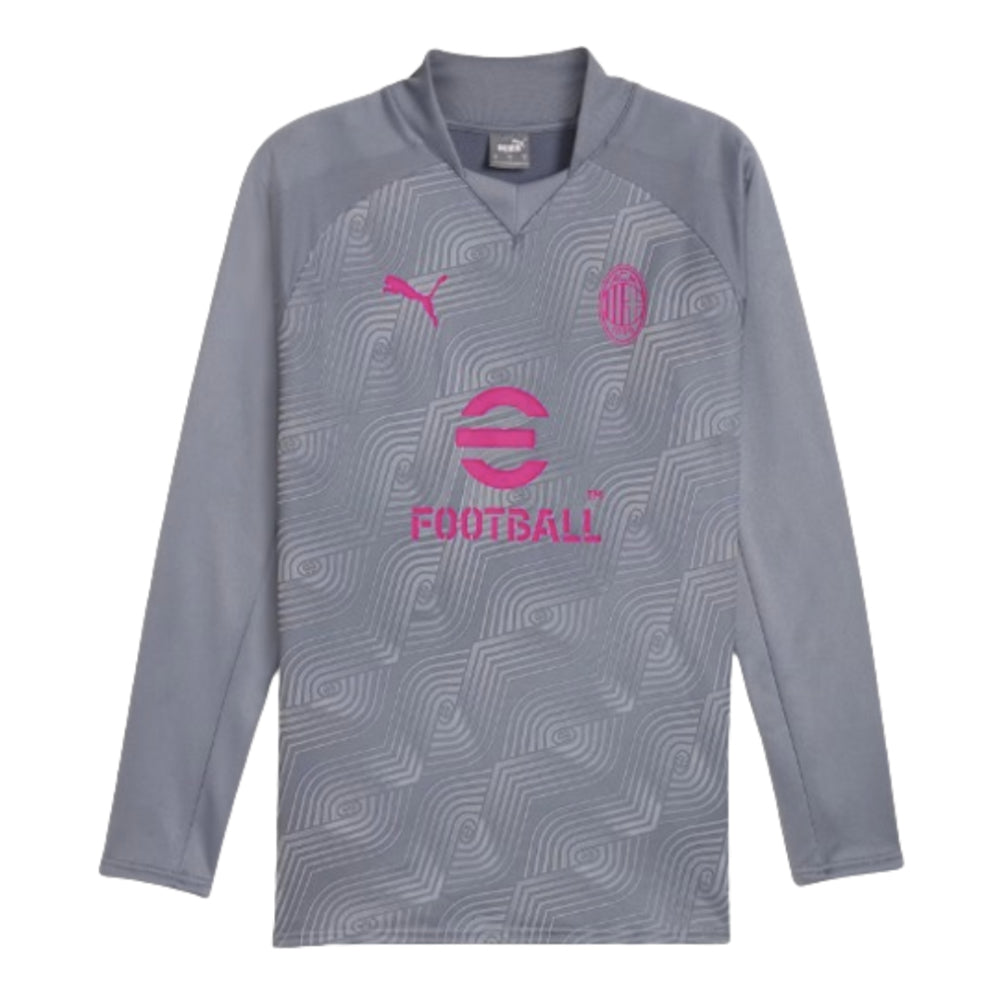 2023-2024 AC Milan Prematch LS Sweat Top (Gray Tile)_0