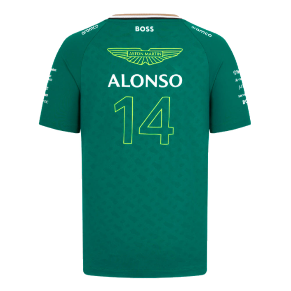 2024 Aston Martin Fernando Alonso Team Tee (Green) - Kids_0