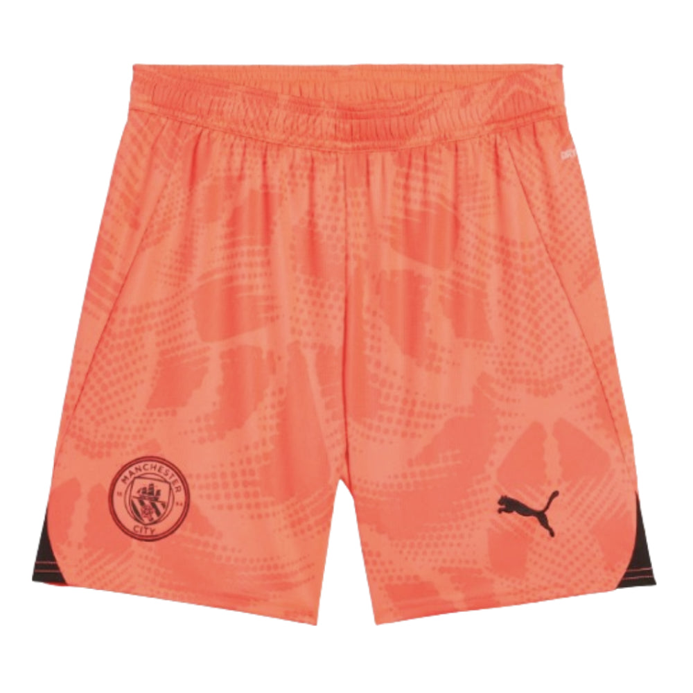 2024-2025 Man City Home Goalkeeper Shorts (Neon Sun) - Kids_0