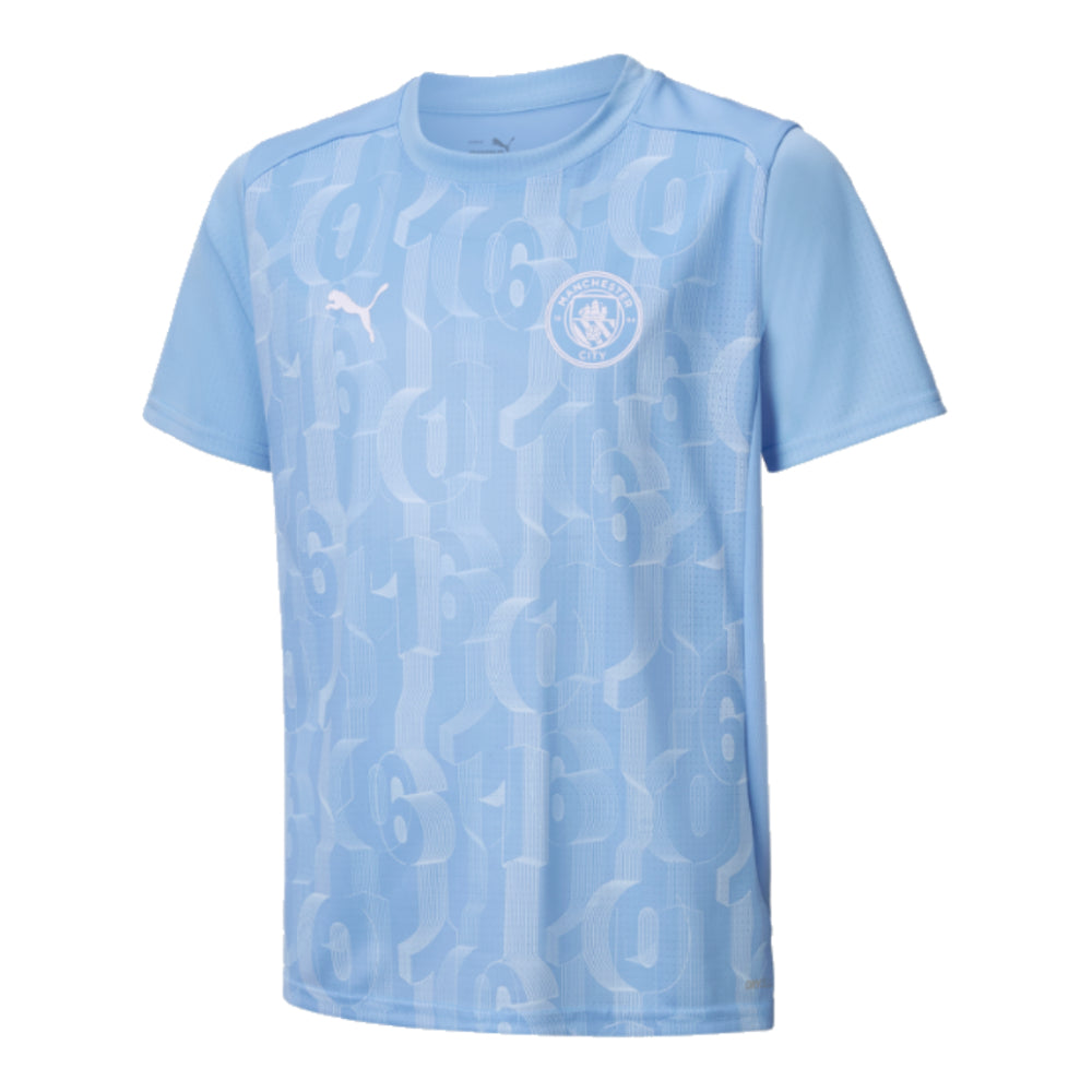 2024-2025 Man City Prematch SS Shirt (Light Blue) - Kids_0