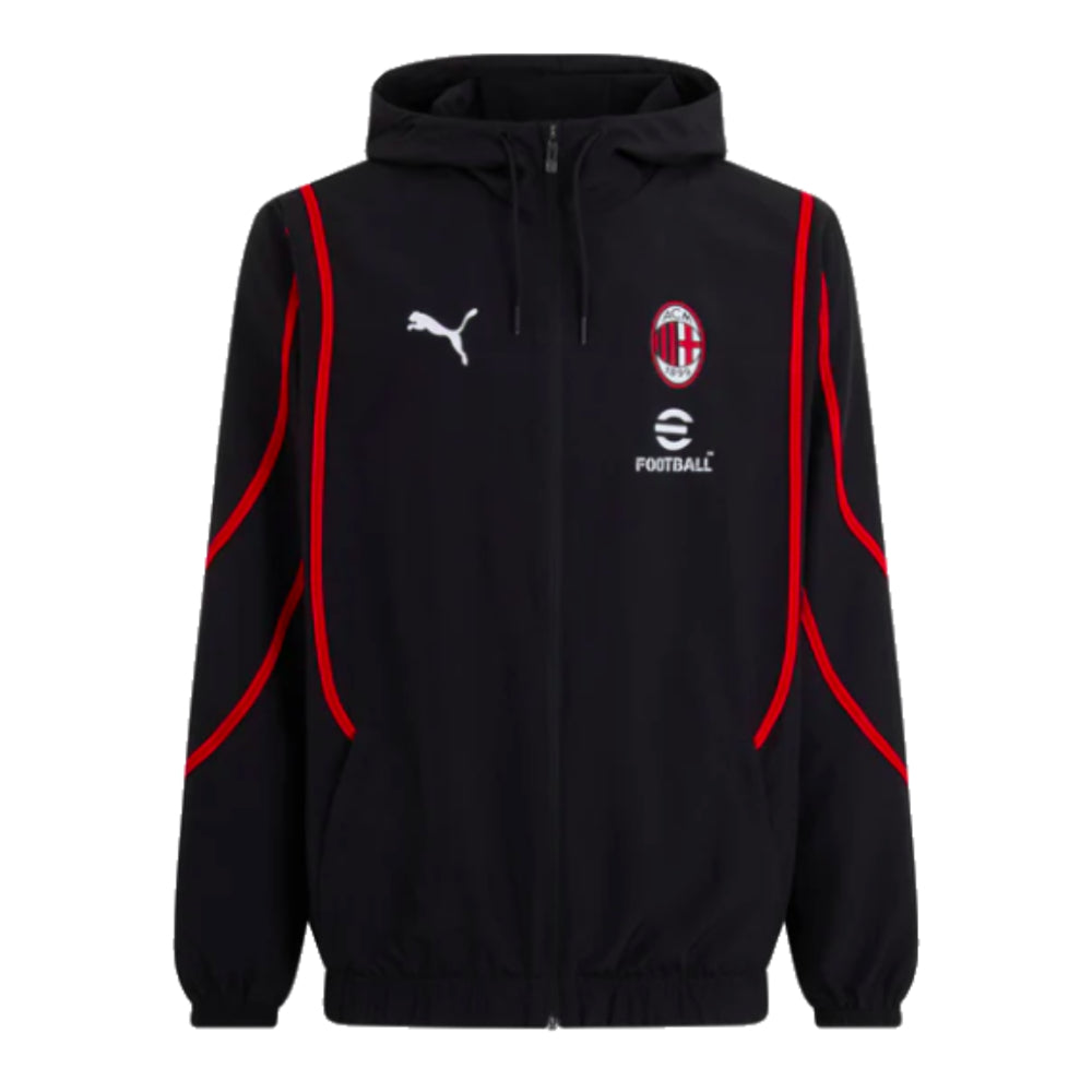 2024-2025 AC Milan Prematch Woven Jacket (Black)_0