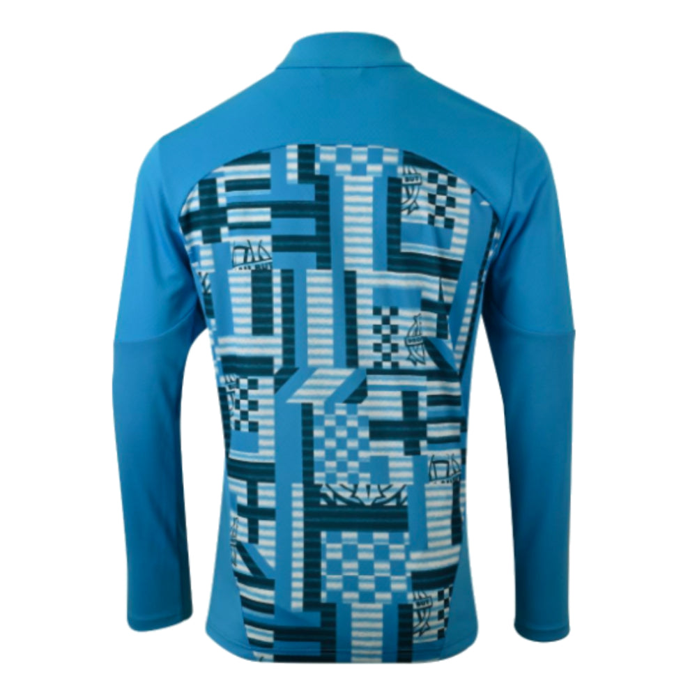 2024-2025 Marseille Prematch 1/4 Zip Top (Bleu Azur)_2