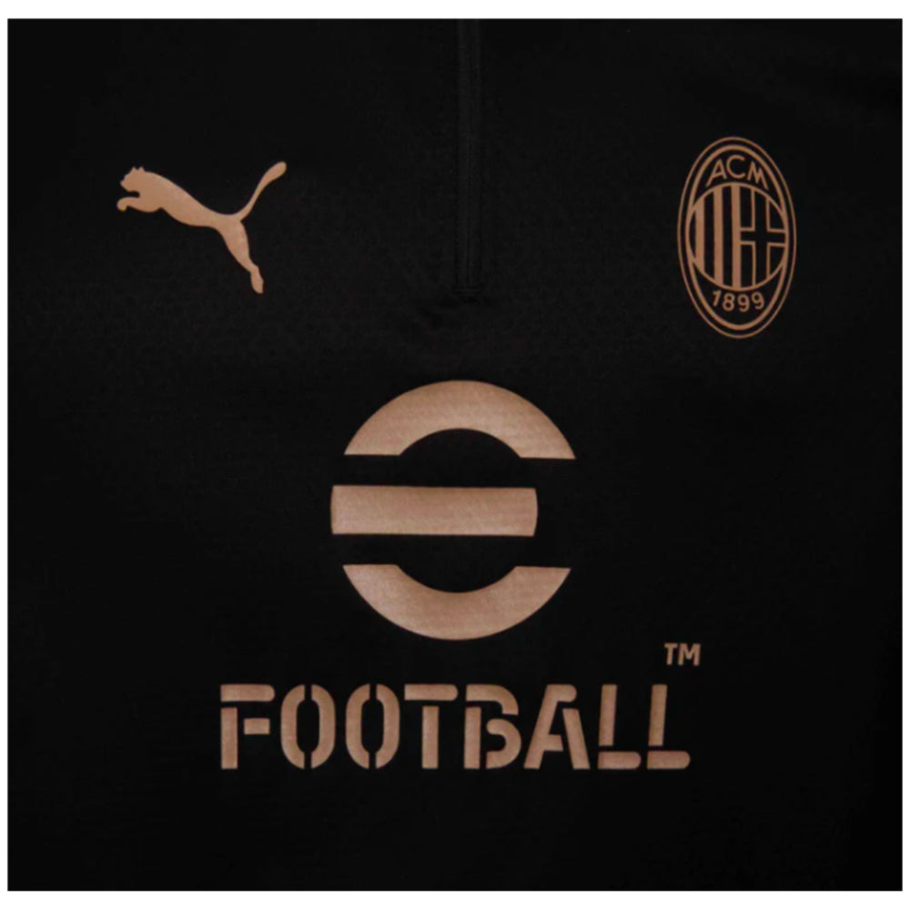 2024-2025 AC Milan Training 1/4 Zip Top (Black)_1