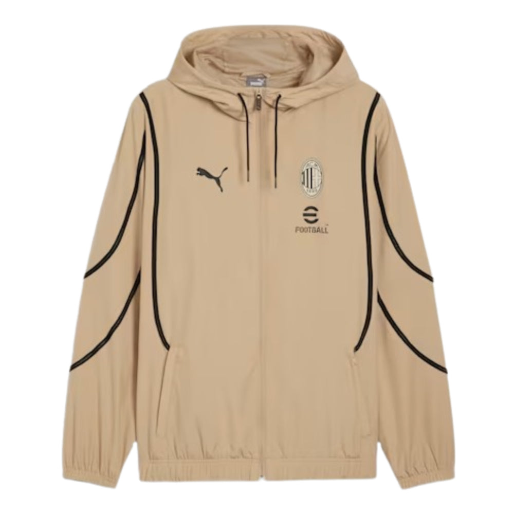 2024-2025 AC Milan Prematch Woven Jacket (Tan)_0