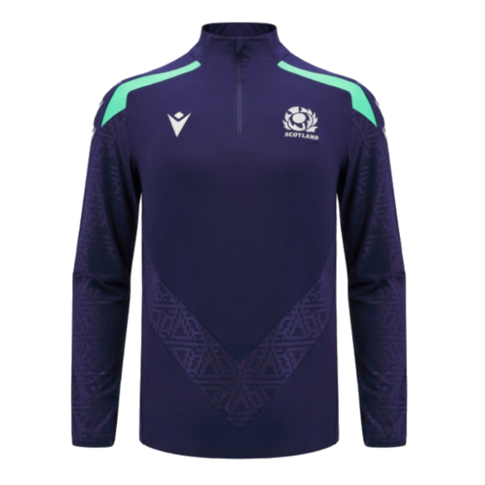 2024-2025 Scotland Rugby Half Zip Training Top (Navy) - Kids_0