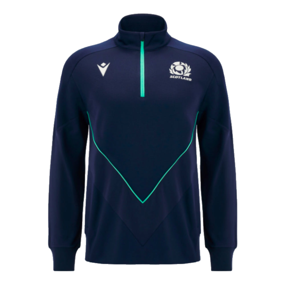 2024-2025 Scotland Rugby Travel 3D Half Zip Top (Navy)_0