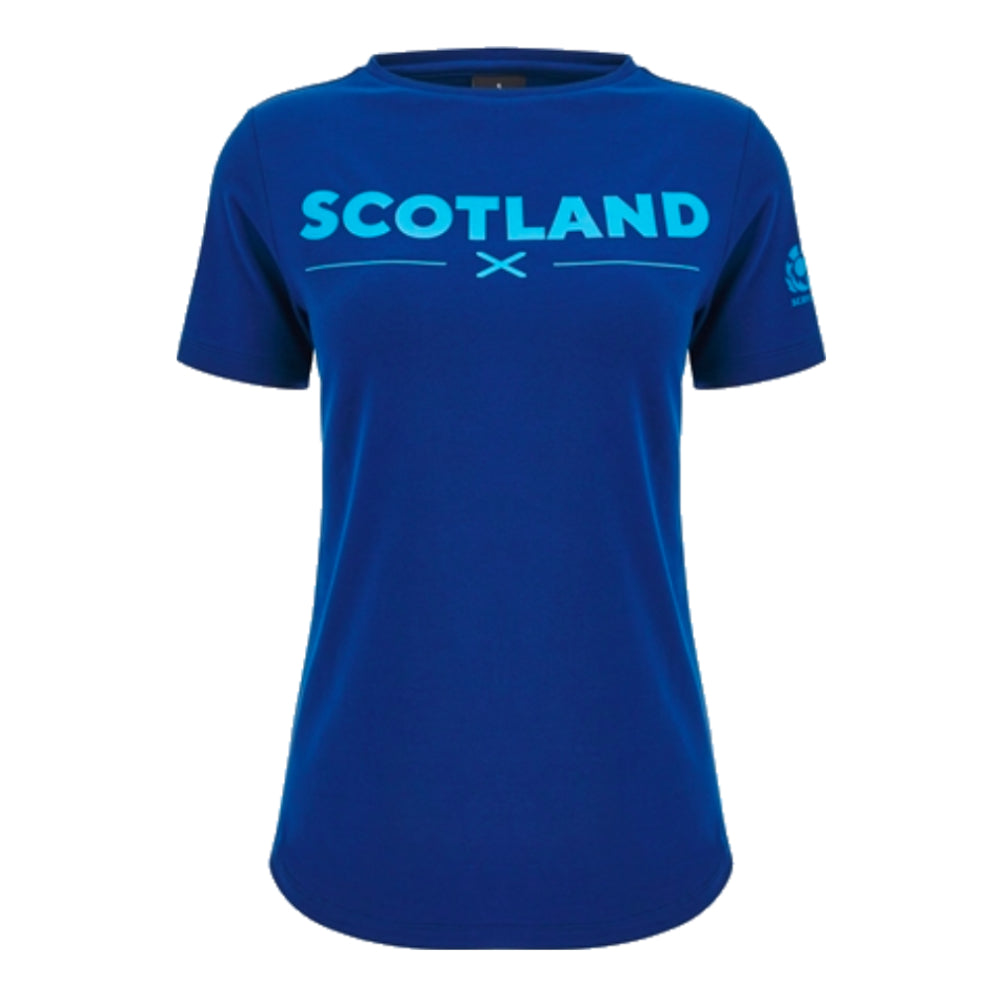 2024-2025 Scotland Rugby Leisure Cotton T-Shirt (Navy) - Womens_0