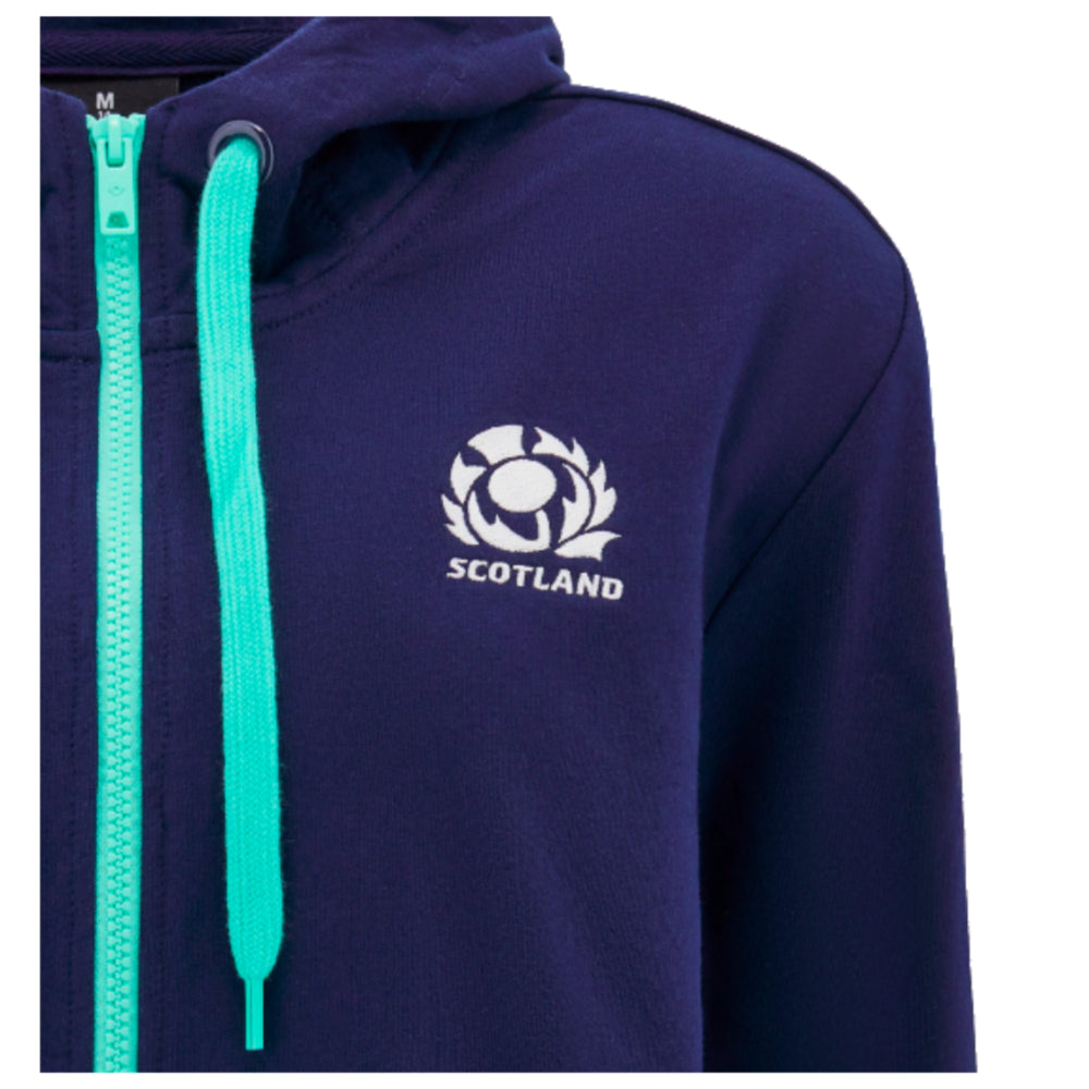 2024-2025 Scotland Rugby Cotton Full Zip Hoodie (Navy) - Womens_2