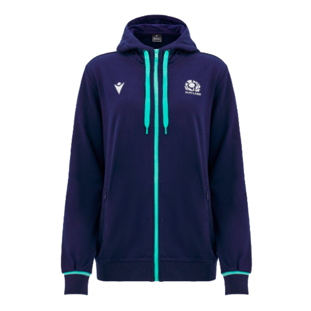 2024-2025 Scotland Rugby Cotton Full Zip Hoodie (Navy) - Womens_0