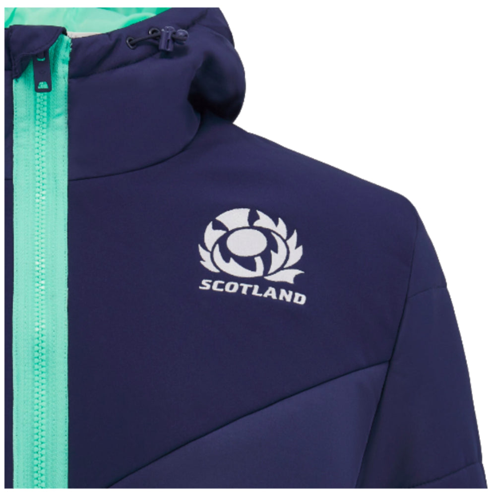 2024-2025 Scotland Rugby 3/4 Length Padded Jacket (Navy) - Kids_1