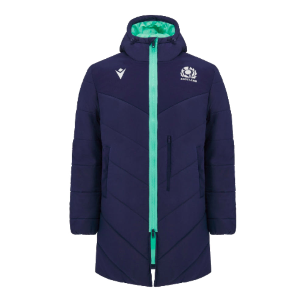 2024-2025 Scotland Rugby 3/4 Length Padded Jacket (Navy) - Kids_0