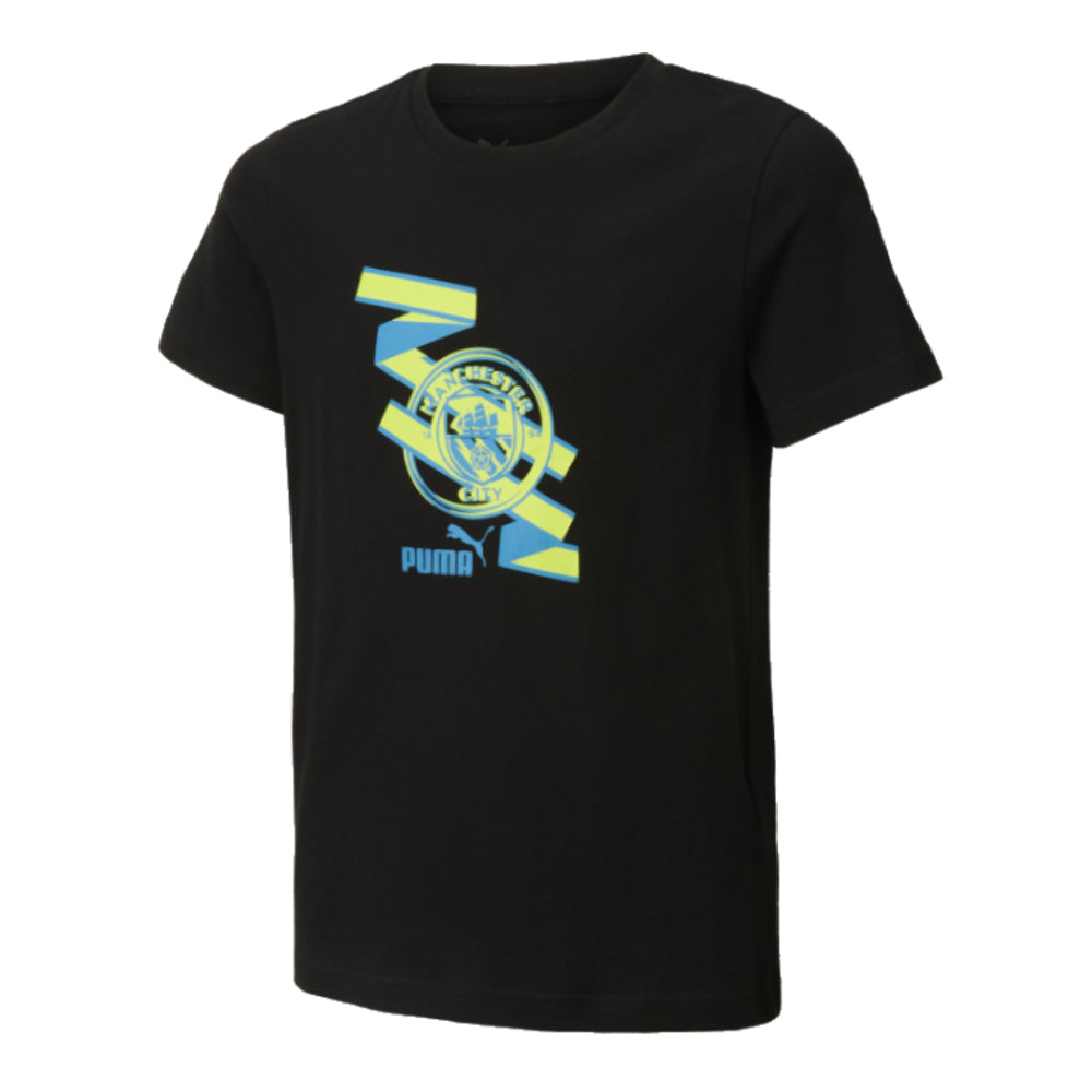 2024-2025 Man City ftblCulture Tee (Black) - Kids_0