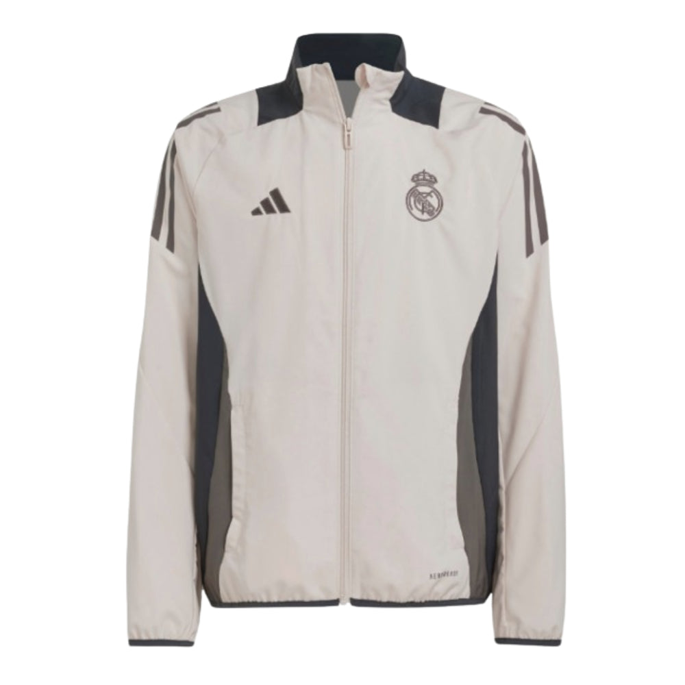 2024-2025 Real Madrid EU Presentation Jacket (Putty Mauve) - Kids_0