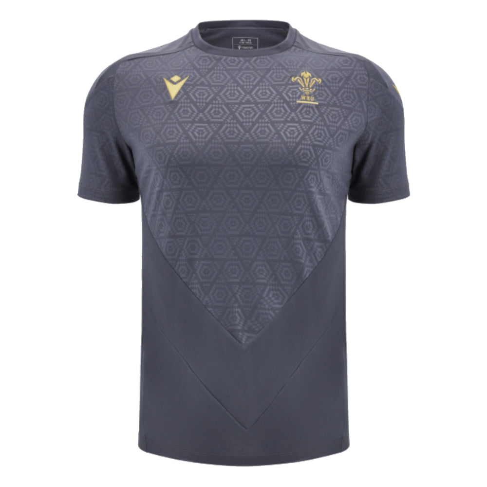 2024-2025 Wales WRU Rugby Training Poly Shirt (Anthracite) - Kids_0