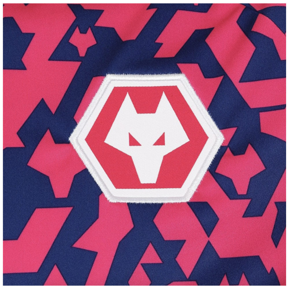 2024-2025 Wolves Pre Match T-Shirt - Blue/Pink_1